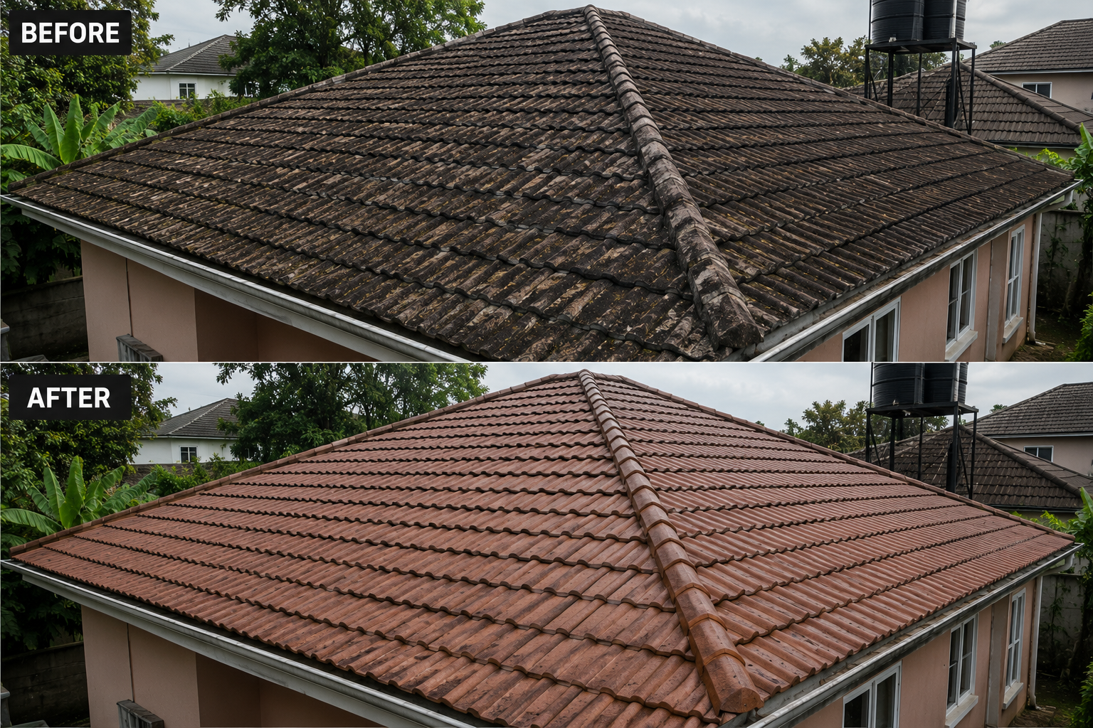 Roof Cleaning Before & After