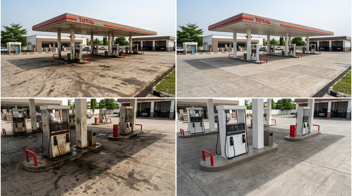 Fuel Station Cleaning Before & After